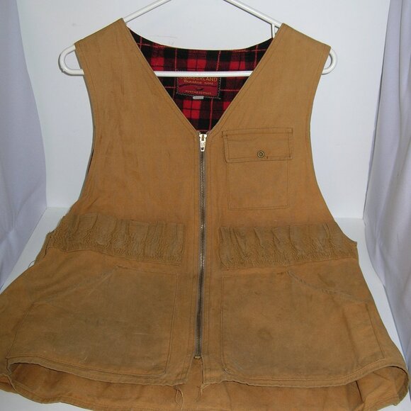 Vintage Cumberland Hunting Vest Size LARGE Tapatco Made USA Cotton Shooting - Picture 1 of 4